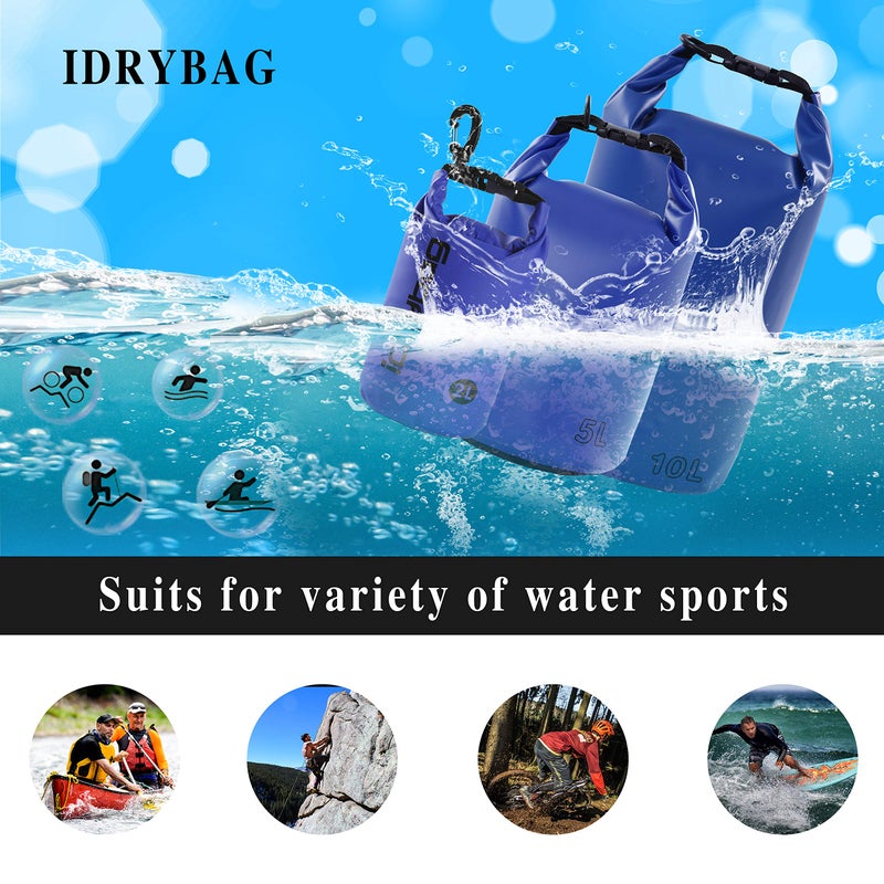 IDRYBAG Dry Bag for Kayaking Waterproof 2L/5L/10L/15L/20L, Small Dry Sack Waterproof Bag for Boating - Image 5